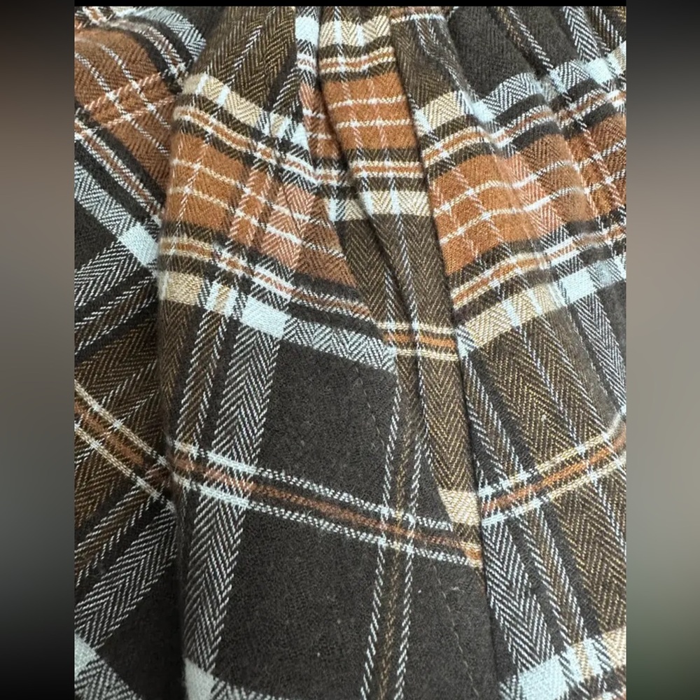 Plaid Brown Women's Midi Length Skirt with Pockets New Boutique - Picture 4 of 6